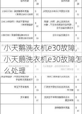 小天鹅洗衣机e30故障,小天鹅洗衣机e30故障怎么处理